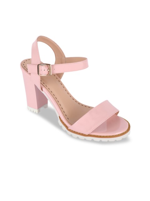 

Sole To Soul Women Pink Solid Block Heels