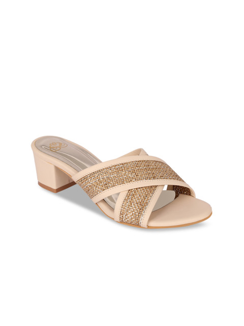 

Sole To Soul Women Beige Woven Design Heels