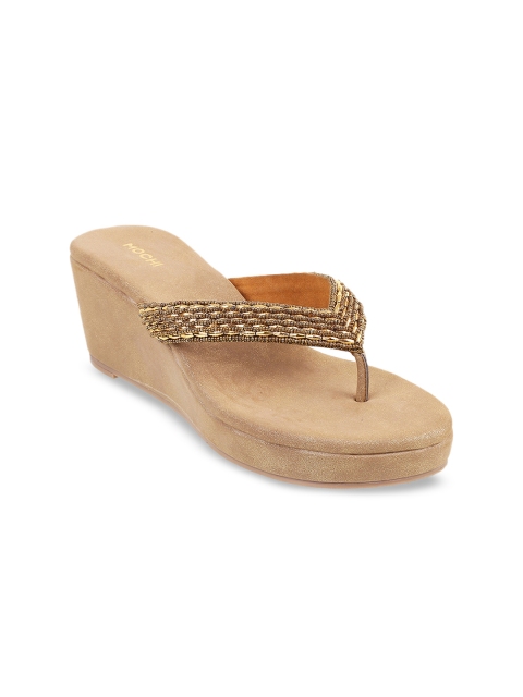 

Mochi Women Gold-Toned Embellished Wedges