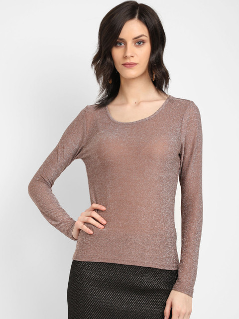 

COVER STORY Women Beige Embellished Top