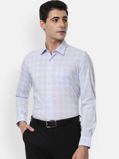 

Van Heusen Men Blue Slim Fit Checked Formal Shirt