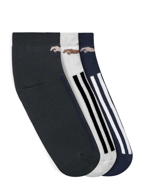 

JUMP USA Men Pack of 3 Solid Ankle-Length Socks, Black