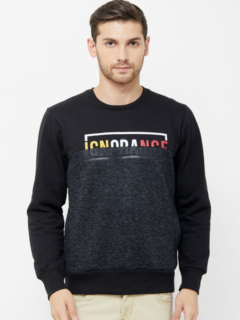 

NEXGEN CLUB Men Black Printed Sweatshirt