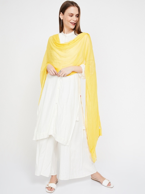 

Melange by Lifestyle Yellow Solid Dupatta