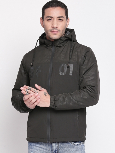 

SF JEANS by Pantaloons Men Olive Green Printed Padded Jacket