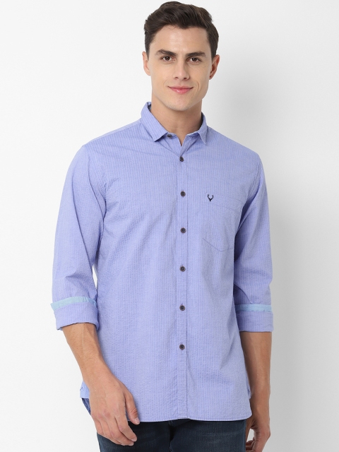 

Allen Solly Men Blue Slim Fit Striped Casual Shirt