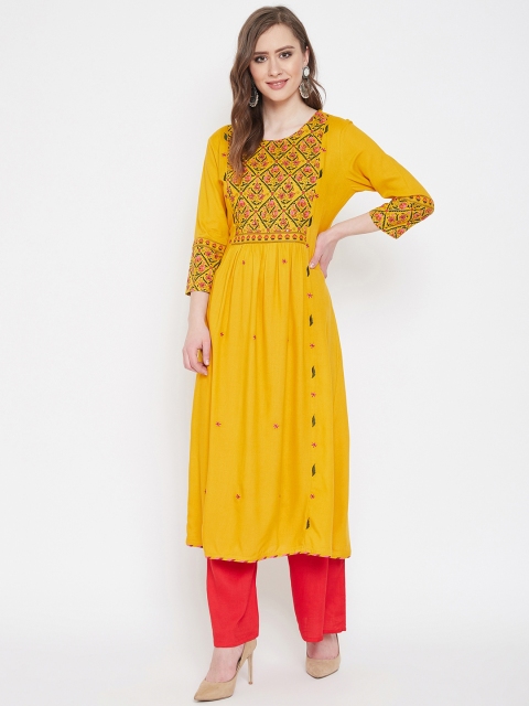 

Prakhya Women Yellow & Red Printed Kurta Set