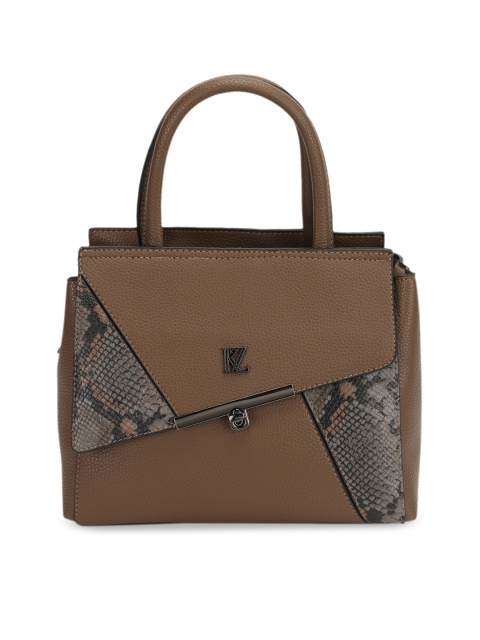 

Kazo Brown Textured Leather Handheld Bag