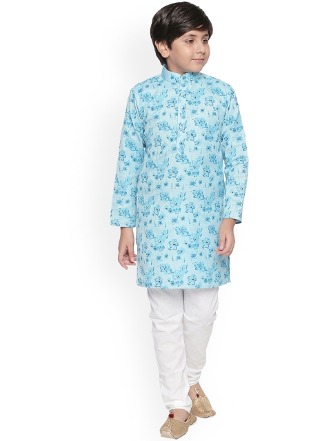 

Jeetethnics Boys Blue Printed Kurta with Pyjamas
