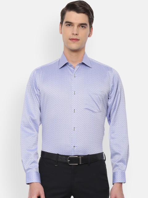 

Van Heusen Men Blue Regular Fit Checked Formal Shirt