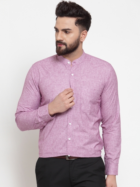 JAINISH Men Purple Classic Regular Fit Solid Formal Shirt