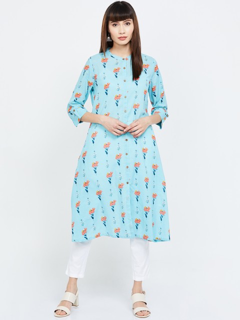 

Melange by Lifestyle Women Blue Printed A-Line Kurta