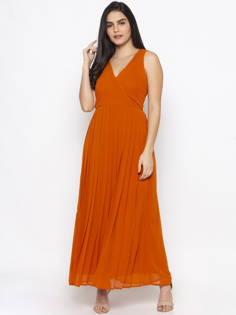 

Iti Women Orange Solid Maxi Dress