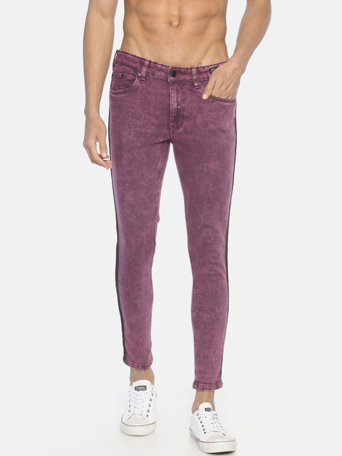 

KULTPRIT Men Purple Skinny Fit Mid-Rise Clean Look Jeans