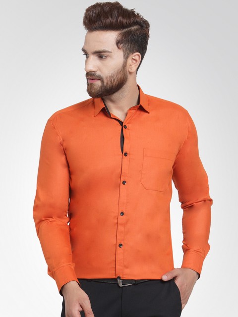 

JAINISH Men Orange Classic Regular Fit Solid Formal Shirt
