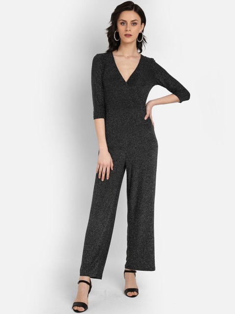 

COVER STORY Women Black Shimmer Basic Jumpsuit