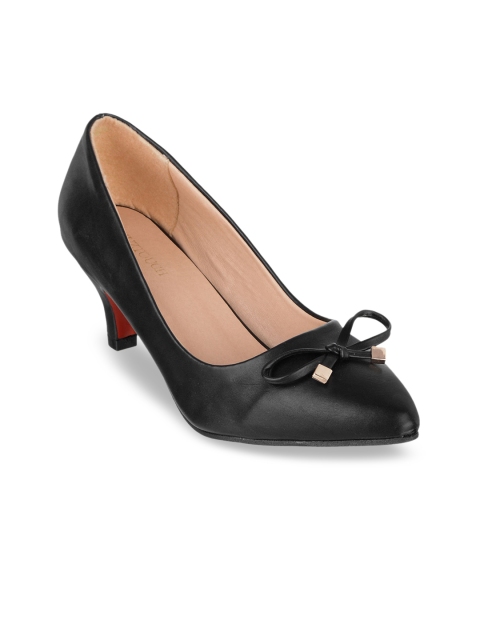 

SHUZ TOUCH Women Black Solid Kitten Heels