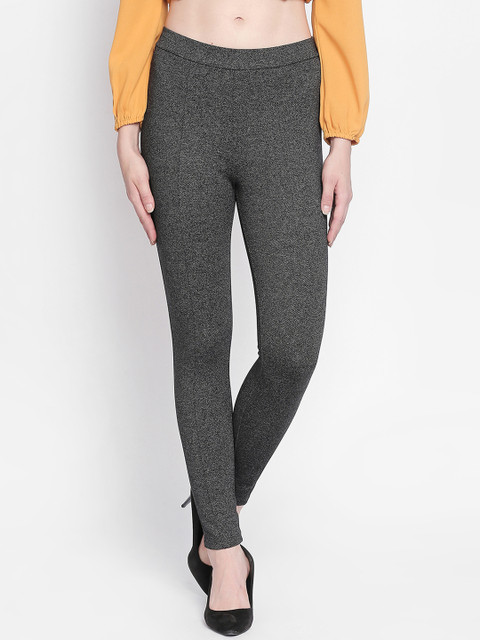 

Annabelle by Pantaloons Women Charcoal Grey Solid Skinny-Fit Jeggings