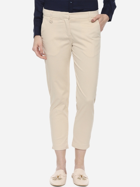 

Allen Solly Woman Women Beige Regular Fit Solid Peg Trousers