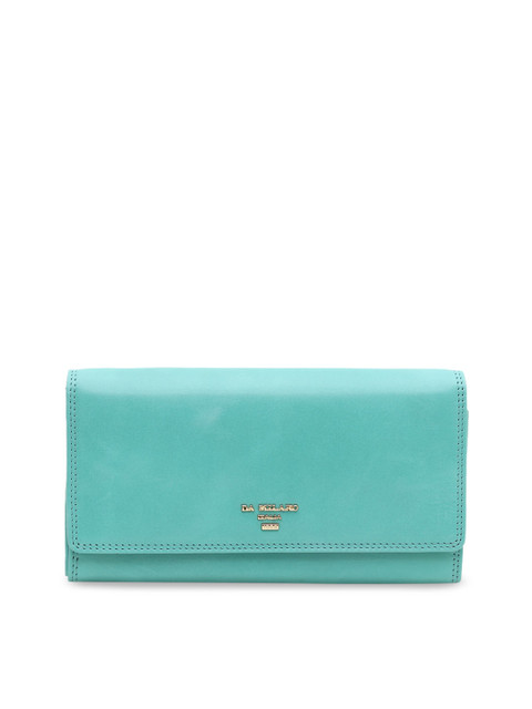 

Da Milano Women Green Solid Two Fold Leather Wallet