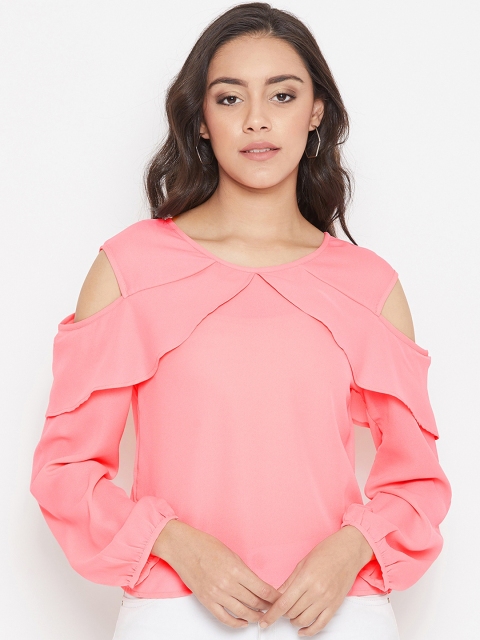 

PURYS Women Pink Solid Top
