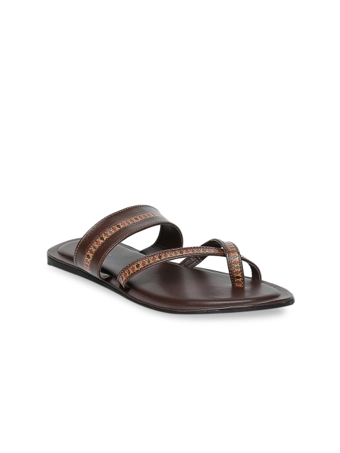 

Kanvas Men Brown Printed Comfort Sandals