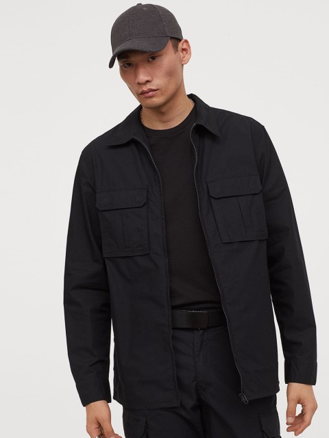 

H&M Men Black Shirt Jacket