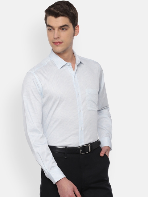 

Van Heusen Men White & Blue Regular Fit Printed Formal Shirt