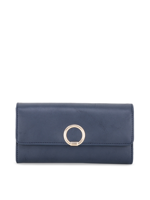 

yelloe Women Navy Blue Solid Three Fold Wallet