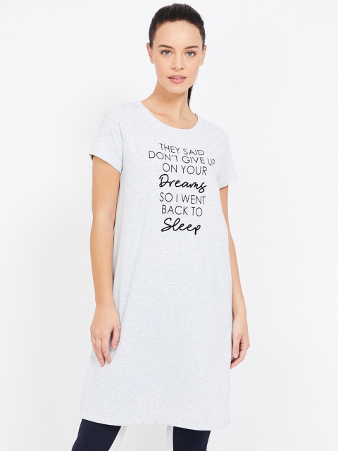 

Ginger by Lifestyle Women Grey Melange Sleep T-Shirt