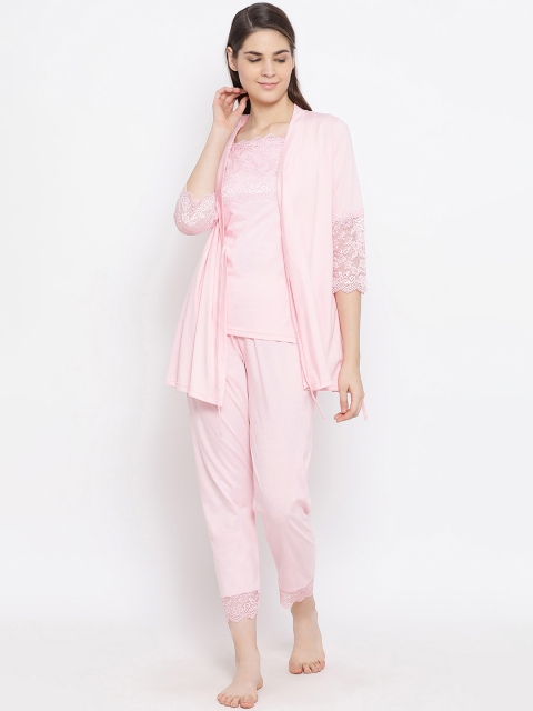 

Kanvin Women Pink Solid Nightsuit