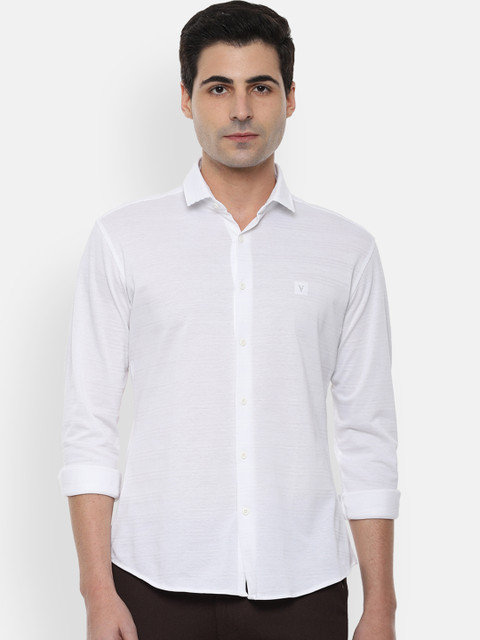 

Van Heusen Sport Men White Slim Fit Solid Casual Shirt
