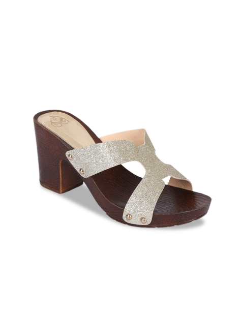 

Sole To Soul Women Gold-Toned Embellished Heels