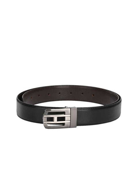 

Calvadoss Men Black & Brown Reversible Textured Belt