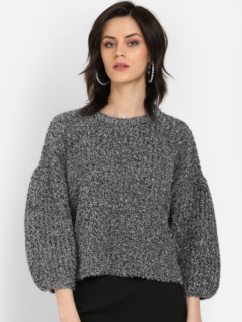 

COVER STORY Women Charcoal Grey Solid Pullover