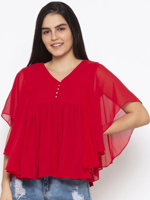 

Iti Women Red Solid Regular Top