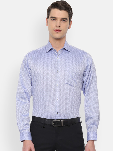 

Van Heusen Men Blue Regular Fit Checked Formal Shirt