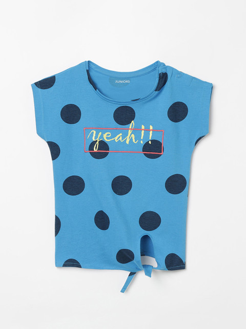 

Juniors by Lifestyle Girls Blue Printed Pure Cotton Top