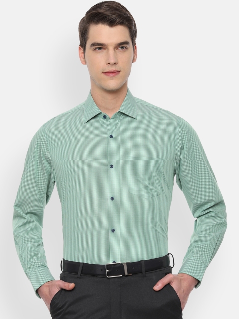 

Van Heusen Men Green Regular Fit Checked Formal Shirt