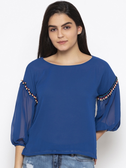 

Iti Women Blue Solid Top