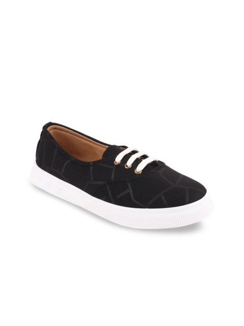 

FAUSTO Women Black Lightweight Slip-On Sneakers