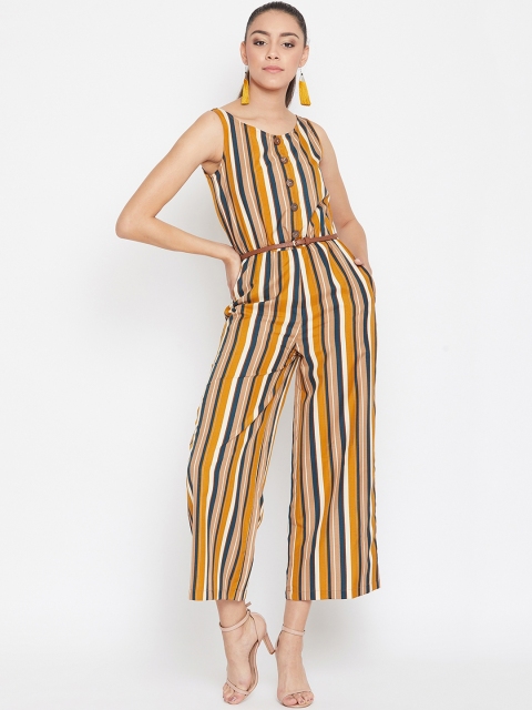 

PURYS Women Multicoloured Striped Basic Jumpsuit, Multi