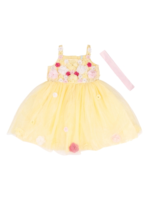 

Pantaloons Junior Girls Yellow Embellished Fit and Flare Dress