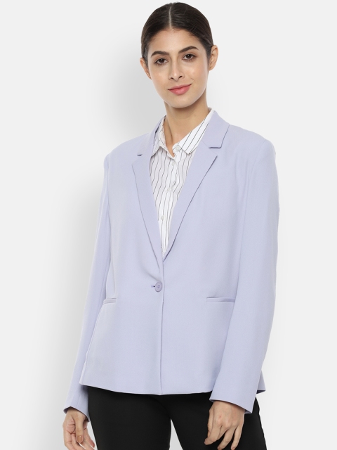 

Van Heusen Woman Women Purple Solid Single-Breasted Formal Blazer