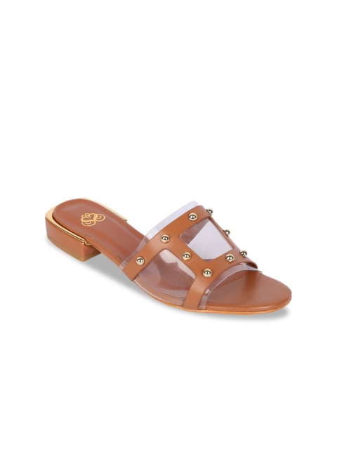 

Sole To Soul Women Tan Brown Embellished Heels