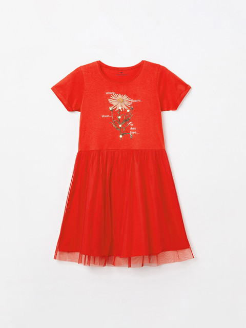 

Fame Forever by Lifestyle Girls Red Printed Fit and Flare Dress