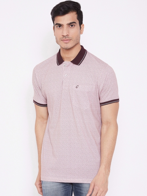 

Camey Men Maroon Printed Polo Collar T-shirt