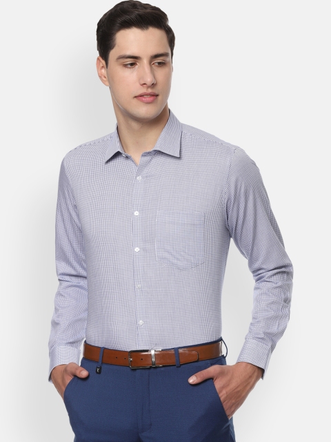 

Van Heusen Men Blue Slim Fit Checked Formal Shirt