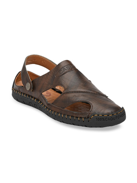 

AfroJack Men Brown Solid Comfort Sandals