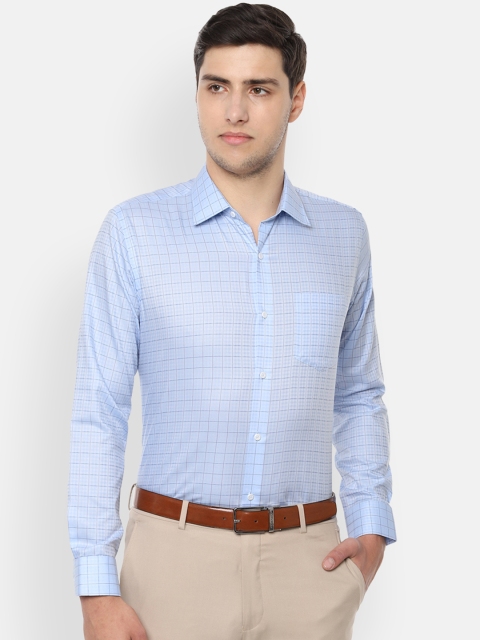 

Van Heusen Men Blue Slim Fit Checked Formal Shirt